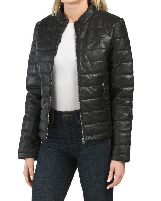 NWT BOD & Christensen Leather Lightweight Puffer Jacket, XS - Image 1 of 1