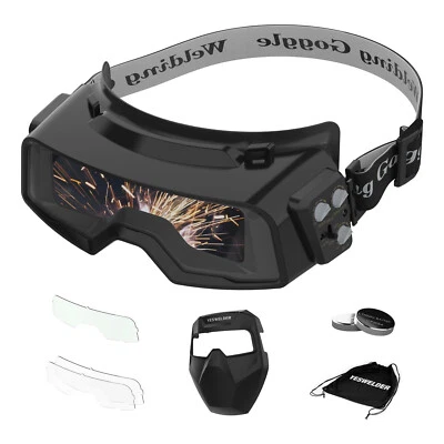 YESWELDER True Color Auto Darkening Welding Goggles/ Glasses with Shade Range 4/5-9/9-13