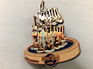 2002 Hard Rock Cafe pin Orlando Hotel Guitar Fountain Theme Park Universal 2" - Picture 1 of 7