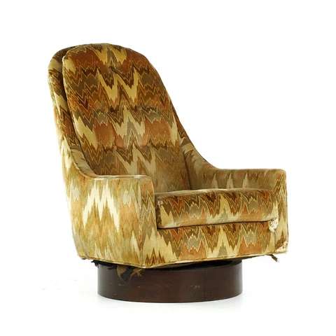 Adrian Pearsall Mid Century Walnut Swivel Chair Cover