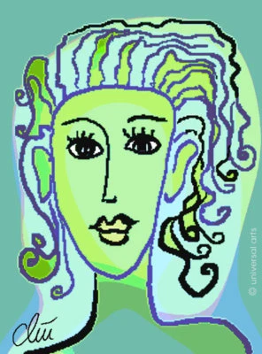 JACQUELINE DITT- Die Hoffnung limit. Original Druck Grafik L signiert  Portrait - Bild 1 von 3