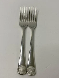 Kirk Stieff Williamsburg Royal Shell Stainless Salad Fork Lot Of 2 #2 - Picture 1 of 7