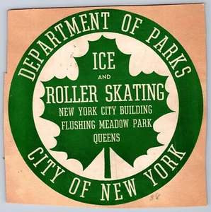 New York Dept of Parks & Hamburg Rollschuh Werbung Aufkleber auf einer Sammelalbum-Seite - Bild 1 von 2