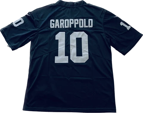 Jimmy Garoppolo #10 Las Vegas Raiders Game Jersey Black Home with tags Cover