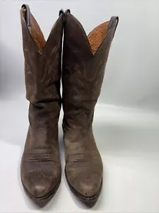 Stivali NOCONA uomo vintage stile western pelle marrone 8,5 fatti a mano negli USA - Foto 1 di 6