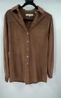 Foxcroft NYC Brown Faux Suede Button Up Shirt - Women's Size 8