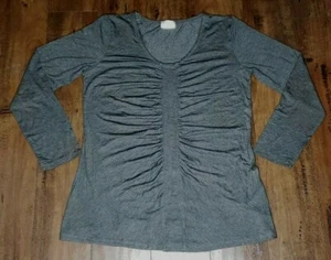 MISIA NWOT Womens Long Sleeve Crew Neck Casual Top Ruffle M Minimalist Cozycore - Picture 1 of 4