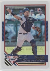 2017 Panini USA Baseball Stars & Stripes Longevity Gold Team Logo /25 Chris Okey