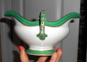 Georgian Tureen Rockingham GREEN Band Gold Gilt Richard Briggs Boston - Picture 1 of 11