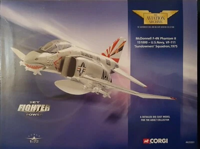 Corgi Aviation * McDonnell F-4N Phantom II Marina de los Estados Unidos VF-111 'Sundowners' AA33201 Foto 1 de 4