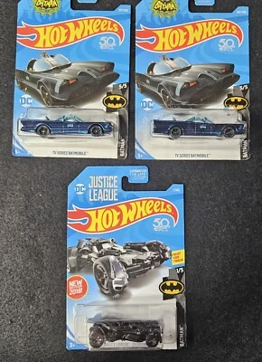 Lote de (3) - Batimóvil Serie de TV Hot Wheels 50 Aniversario 5/5 DC Comics + JLA Foto 1 de 4