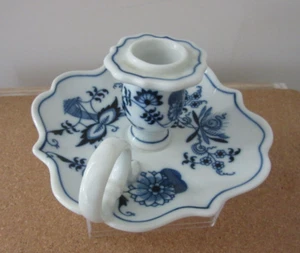 Vintage Blue Danube Candlestick Holder Blue Onion Japan - Picture 1 of 4