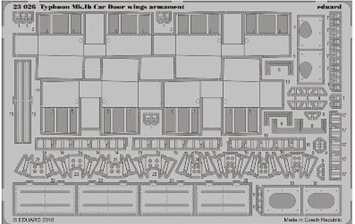 Eduard 23026 1/24 Aereo- Typhoon Mk Ib Porta Della Porta Ali Armamento Per ARX - Immagine 1 di 1