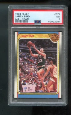 Tarjeta de baloncesto Fleer #124 Larry Bird All-Star 1988-89 PSA 7 grados NBA 1989 Foto 1 de 2