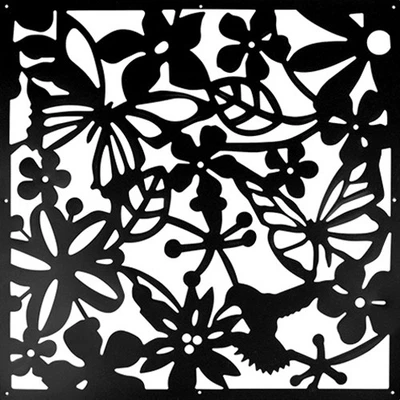 12-48件装现代悬挂房间分隔板PVC花墙板隐私屏幕黑色 — 第 1/4 张图片