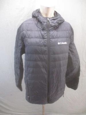 Columbia Size L Mens Black Insulated Hooded Full Zip Outdoor Logo Jacket 867 - Image 1 of 4