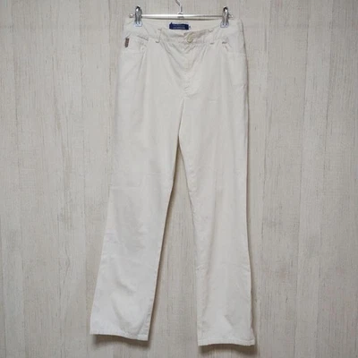 Burberry Blue Label White Cotton Straight Pants Size 38 M Button Pocket - Image 1 of 4