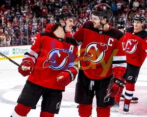 Jack Hughes & Nico Hischier Pre-Game Talking New Jersey Devils 8x10 NHL Photo - Picture 1 of 1