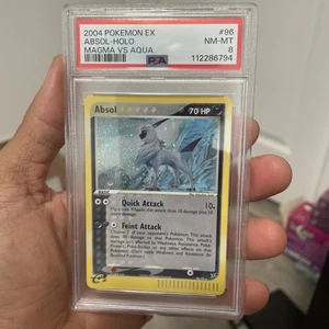 English Pokemon EX Team Magma vs Team Aqua Absol 96/95 Holo PSA 8 - Picture 1 of 10