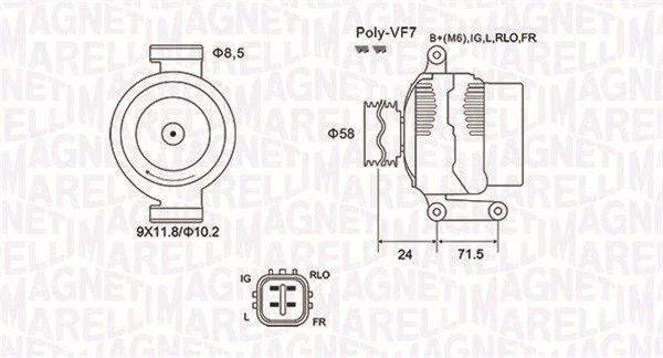 MAGNETI MARELLI Alternatore Generatore Per Toyota Corolla Verso Lexus IS II - Immagine 1 di 1