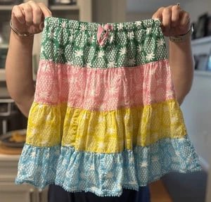 MINI BODEN Tiered Skirt Colorful Pineapple Print Girl’s Size 5-6 - Picture 1 of 8