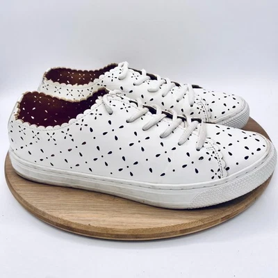 Zapatos Torrid Mujer 10 W Blanco Cuero Vegano Tenis Perforados  Foto 1 de 4