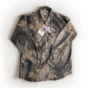 Cabelas Chamois Cloth Realtree Hardwoods Camo Shirt Size XL Tall Long Sleeve NWT - Picture 1 of 7