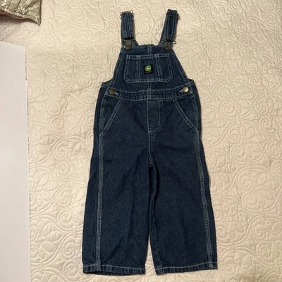 John Deere ребенка ясельного возраста нагрудник комбинезон джинсовой ткани синий ребенка унисекс размер 2T - Изображение 1 из 4