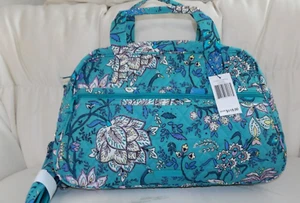 VERA BRADLEY Compact Weekender Travel Bag - Peacock Garden - Turquoise NWT - Picture 1 of 5