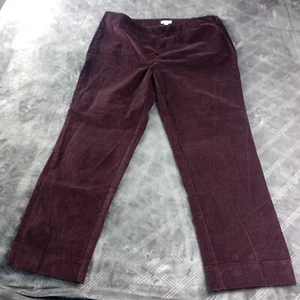 J Jill Corduroy Pants Sz 16 x 29 Straight Leg Maroon Cotton Spandex Stretch - Picture 1 of 11