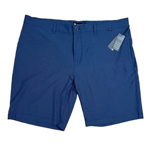 Pantaloncini Travis Mathew Uomo 42 Wicking Performance "Carlsbad" Blu Righe Golf NUOVI - Foto 1 di 4