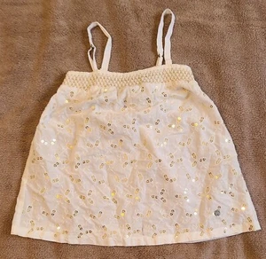 NWT ABERCOMBIE GIRLS WHITE COTTON EMBROIDERED TOP WITH SHOULDER STRAPS SIZE M - Picture 1 of 4