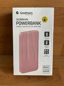 Goodmans 10,000mah Powerbank, ULTRA SLIM * Fast Charging iphone, Pink POCKET SIZ - Zdjęcie 1 z 1