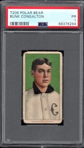 POLAR BEAR T206 Bunk Congalton ML, PSA 1 ??  Columbus Senators