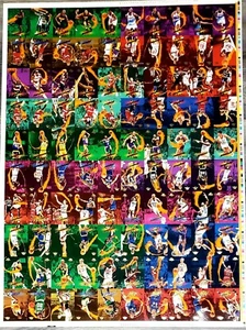 UNCUT SHEET MICHAEL JORDAN SCOTTIE PIPPEN CHARLES BARKLEY ALONZO MOURNING LJ - Picture 1 of 5