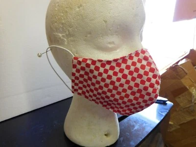 HOMEMADE  CLOTH FACE MASK WASHABLE WITH ELASTIC  CORD EAR PLACEMENT - Image 1 of 3