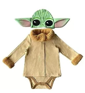 New Disney Store Baby Boys 0-3 Mos Star Wars Mandalorian Yoda Costume - Picture 1 of 1