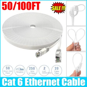Cat6 Ethernet Cable Flat RJ45 Computer Internet LAN Network Ethernet Patch Cable - Bild 1 von 10