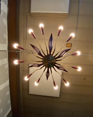 Vintage Mid Century Stilnovo Italian Chandelier Cover