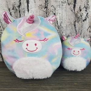 Squishmallow ANOUK TIE DYE UNICORN 5" & 8" Series 2 Mystery Squads Mom & Baby - Imagen 1 de 8