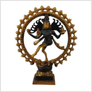 Shiva tanzend Nataraja Messing 29cm 2,2kg braungold Hinduismus Ganesha Natraja - Picture 1 of 2