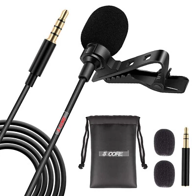 5Core Lavalier Microphone Clip On Mic Professional Grade Lav Lapel Microfono - Image 1 of 4