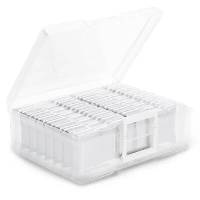 HEFTMAN 4x6 Photo Storage Boxes Clear Holds 1600 Photos Office Supplies Stickers - Image 1 of 4