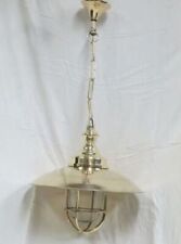 Nautical Brass Hanging Cargo Pendant Light With Chain And Shade 1 Pcs