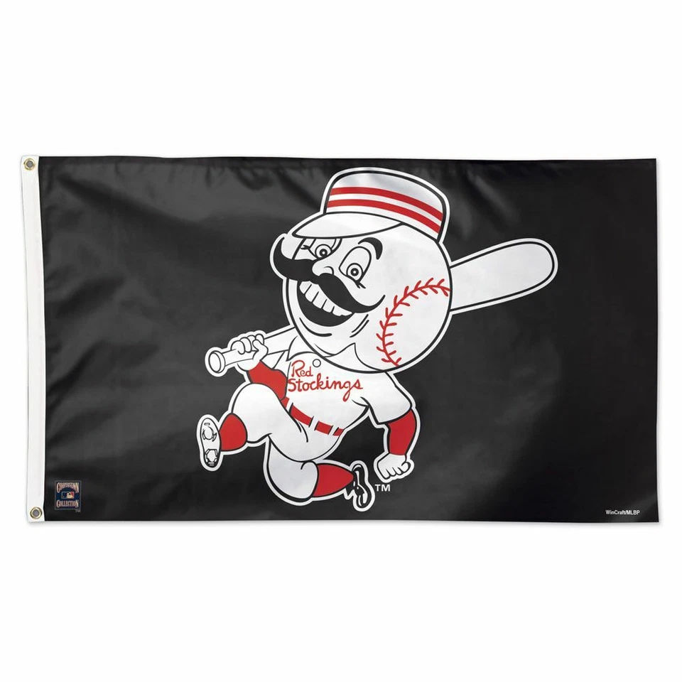 CINCINNATI REDS COOPERSTOWN 3'X5' DELUXE FLAG NEW WINCRAFT ⚾ - Image 1 of 1