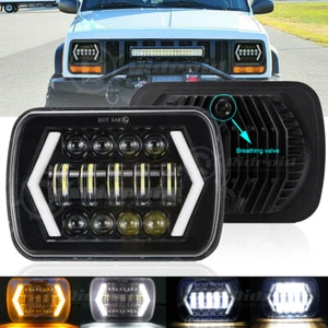 Faro LED 105W 7x6 5x7 pulgadas haz alto bajo halo DRL bombilla para Jeep XJ H6014/H6054 - Imagen 1 de 12