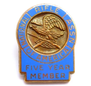 NRA Five Year Member Pin Vintage National Rifle Association Eagle Rifles Badge - Picture 1 of 7