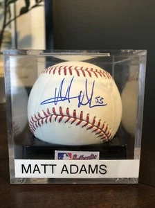 MATT ADAMS AUTOGRAPHED BASEBALL ST. LOUIS CARDINALS ATLANTA BRAVES NATIONALS WS - Picture 1 of 2