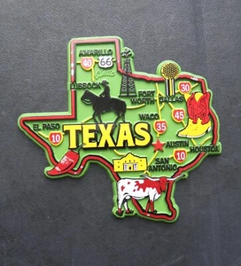 IMÁN DE GOMA FLEXIBLE TEXAS ESTADO EE. UU. 3,25 PULGADAS HECHO EN EE. UU. - Imagen 1 de 2