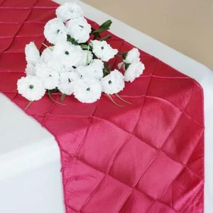 Fuchsia Pink Pintuck Table Runners, 30 cm x 274 cm (12" x 108") - Picture 1 of 3